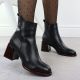 6. Schwarze Damen-Lederstiefeletten mit Zierabsatz Filippo DBT7363