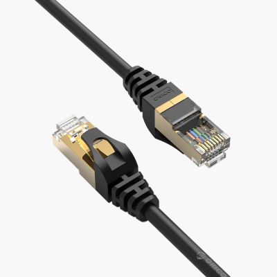 4. Orico PUG-C7 CAT7 10 Gbit/s RJ45 Ethernet-Netzwerkkabel, rund, 0,5 m, Schwarz