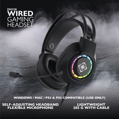 10. Deltaco Gaming GAM-168 Kopfhörer/Headset mit Kabel, Kopfbügel, USB Typ-A, Schwarz