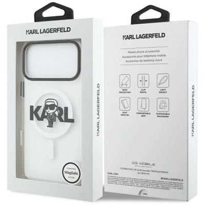 8. Karl Lagerfeld IML Karl Sketch Logo MagSafe Case für iPhone 17 Pro Max - Transparent
