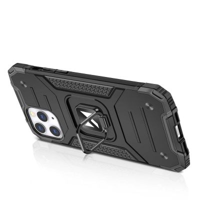 4. Wozinsky Ring Armor Hülle für iPhone 14 Pro Max gepanzerte Hülle magnetischer Haltering silber