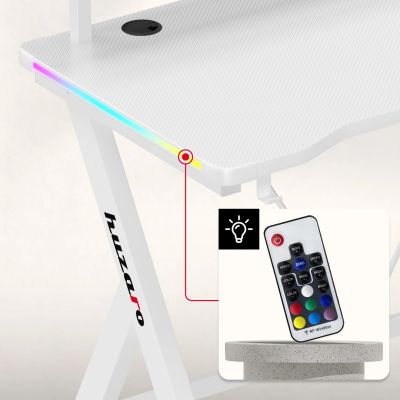 6. Huzaro Hero 1.9 RGB Weißer Schreibtisch