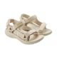Lee Cooper Damen-Sandalen mit Klettverschluss für den Sommer am Strand, hellbeige Creme