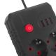 6. MACLEAN Steckdosenleiste, Verlängerungskabel mit 2 Steckdosen + 3 USB-Anschlüssen, 110–240 V Wechselstrom, 50/60 Hz, max. 2,1 A, 2500 W, 1,5 m, Schwarz, MCE387 B
