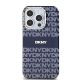 3. DKNY IML Mono & Stripe MagSafe Hülle für iPhone 15 Pro – Blau