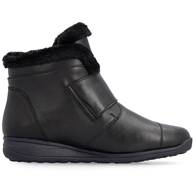 8. Rieker 47268-00 Wasserdichte Leder-Ankle-Boots für Damen, Schwarz