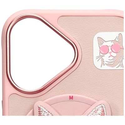 7. Nimmy Glasses Cool Cat MagSafe Case für iPhone 16 - Rosa