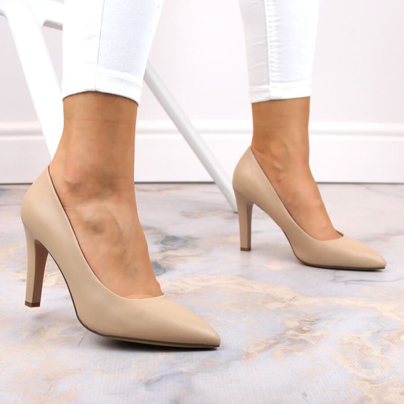 8. Sergio Leone W SK415B beige Pumps mit hohem Absatz