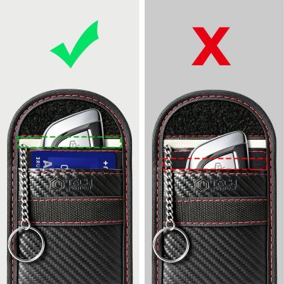 3. Tech-Protect KLR100 RFID-Diebstahlschutzhülle – schwarz und rot
