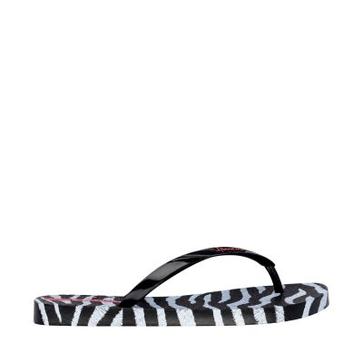Ipanema Damen-Flip-Flops mit Tiermuster, Schwarz und Grau, 83846-BP655