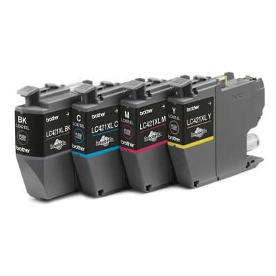 2. Brother LC-421XLVAL PagePack 4 Stück Original XL (Extra Hohe Reichweite) Schwarz, Cyan, Magenta, Gelb