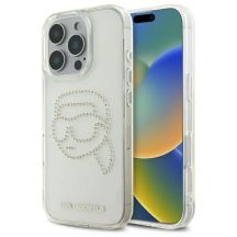 Karl Lagerfeld IML Strass-Hülle mit Karl-Kopf für iPhone 16 Pro – Transparent