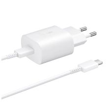 Samsung 25W EP-TA800EWE USB-C Wandladegerät mit Samsung EP-DA705BWE USB-C / USB-C Kabel Ersatzverpackung - weiß
