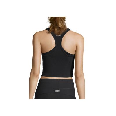 4. CASALL Crop Rib Racerback Sport T-Shirt Schwarz