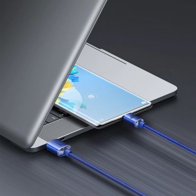 10. Baseus Crystal Shine Series Kabel USB-Kabel für schnelles Aufladen und Datenübertragung USB Typ A - USB Typ C 100 W 1,2 m blau (CAJY000403)
