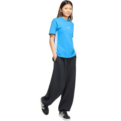 6. adidas Essentials 3-Streifen Baumwoll-T-Shirt für Damen, Hellblau KC5197