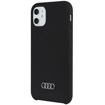 3. Audi Silikonhülle iPhone 11 / Xr 6,1" schwarz/schwarz Hardcase AU-LSRIP11-Q3/D1-BK