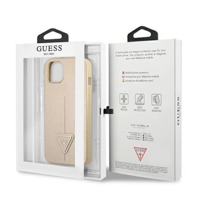 8. Guess GUHCP14MPSATLE iPhone 14 Plus 6.7" beige/beige Hardcase SaffianoTriangle Logo