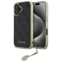 Guess 4G Charms Collection Hülle für iPhone 16 Plus – Schwarz
