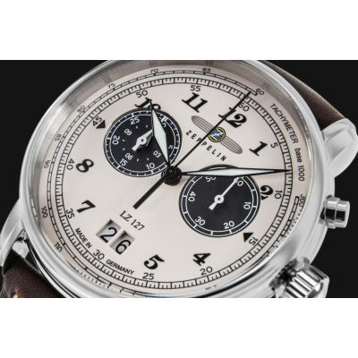 4. ZEPPELIN Graf Chronograph LZ 127 Herrenuhr + Box