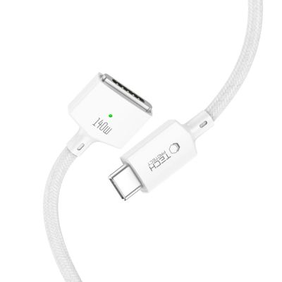 11. Tech-Protect MMC01 Ultraboost USB-C / USB-C MagSafe 3 140W 200cm Kabel für MacBook - Weiß