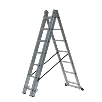 5. AWTOOLS Aluminiumleiter 3x14 Stufen 150kg, geeignet für Treppen