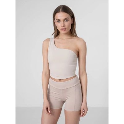 Damen One-Shoulder Yoga Crop Top 4F H4Z22-TSD033