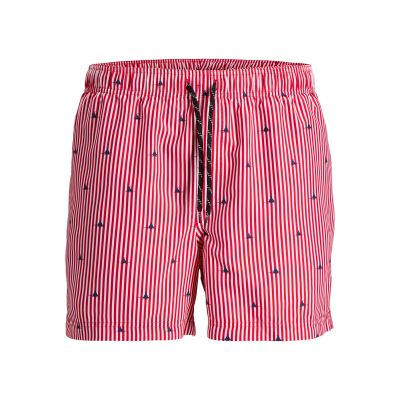 Jack&Jones Herren JWHARUBA SWIM PRINTS SHORTS 12206537 TRUE RED STRIPES