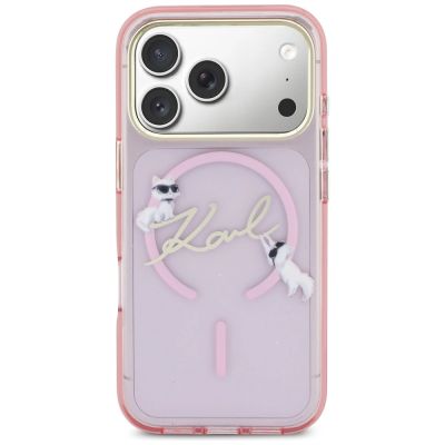 3. Karl Lagerfeld IML Choupettes Karl Script Logo MagSafe Hülle für iPhone 17 Pro - Pink