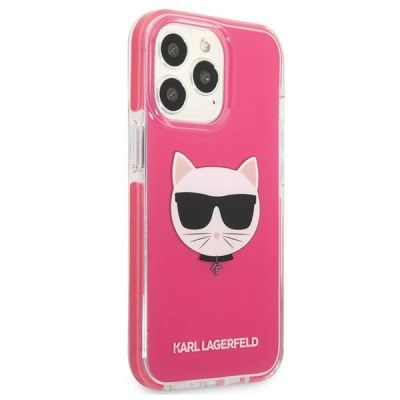 4. Karl Lagerfeld Choupette Head Hülle für iPhone 13 Pro / iPhone 13 - Fuchsia