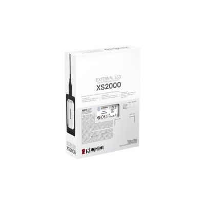 5. Kingston XS2000 Externe SSD-Festplatte (2 TB; USB 3.2; Silber; SXS2000/2000G)