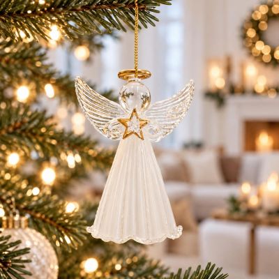 5. Glas-Christbaumkugel „Engel“ 14 cm – Saska Gift & Decor