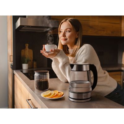 20. ELDOM GLASKABELLOSER WASSERKOCHER C420 KETTY 1850-2200W 1,7L NETTOFILTER BELEUCHTETER BEHÄLTER, HEIZPLATTE