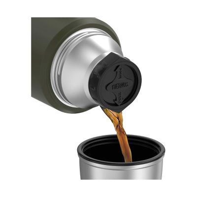 Thermoskanne mit Getränkehalter, 470 ml, THERMOS – Armeegrün