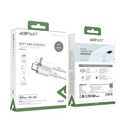 10. Acefast Kabel MFI USB Typ C - Lightning 1,2m, 30W, 3A schwarz (C2-01 schwarz)