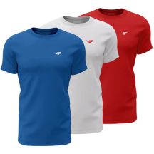 Herren-T-Shirt 4F M4482 3er-Pack blau, weiß, rot 4FWSS26TTSHM4482 90S