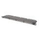 7. Hochdichtes Patchpanel 19 Zoll, 24x RJ45, LSA-Level, Cat. 6A, geschirmt, 0,5 HE, schwarz, Kabelführung