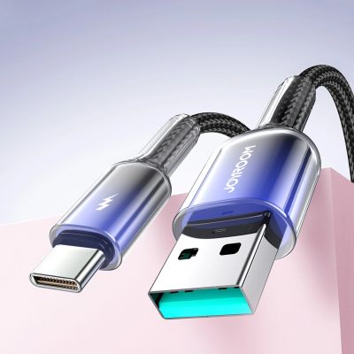 9. Joyroom S-A42 Crystal-Clear Serie 3A USB-A – USB-C-Kabel 1,2 m – Schwarz