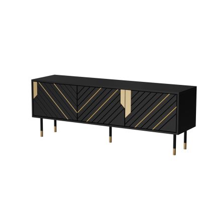 3D-TV-Schrank MOUNTAIN 154x40x55 schwarz + gold