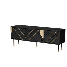 3D-TV-Schrank MOUNTAIN 154x40x55 schwarz + gold