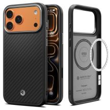 Spigen Enzo Aramid "T" MagSafe Case für iPhone 17 Pro Max - Schwarz und Silber