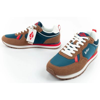 8. Lee Cooper Herren-Sneaker, modisch, bequem, strapazierfähig, marineblau, braun