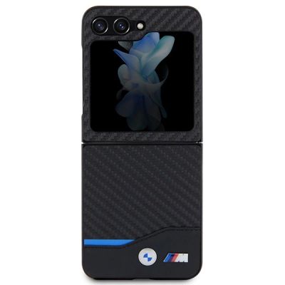 2. BMW Leder Carbon Hülle für Samsung Galaxy Z Flip 5 - schwarz