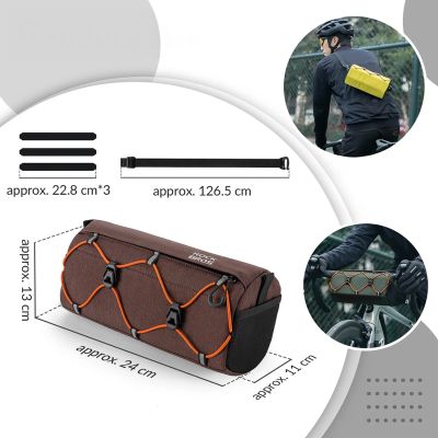 6. Rockbros 30110054003 Lenkertasche für Fahrräder, 2,2 l – Braun