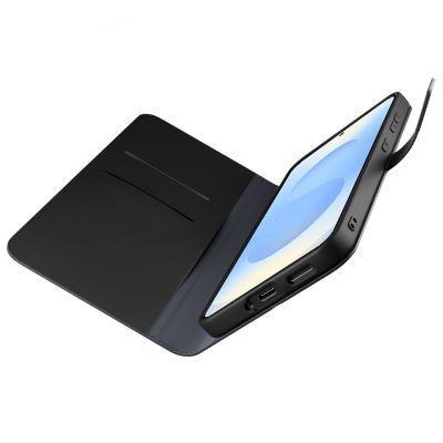11. Puro Booklet Case mit Klappe und Geldbörse für Samsung Galaxy S25 – Schwarz