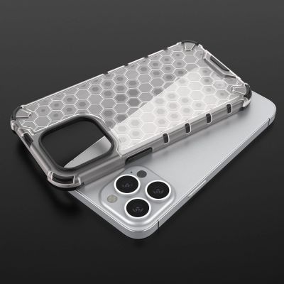 9. Honeycomb Handyhülle Schutzhülle mit TPU Rahmen für iPhone 13 Pro blau