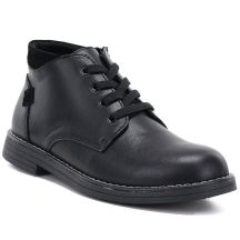 Schwarze Damen-Ankle-Boots aus Leder, eVento 26BT17-494