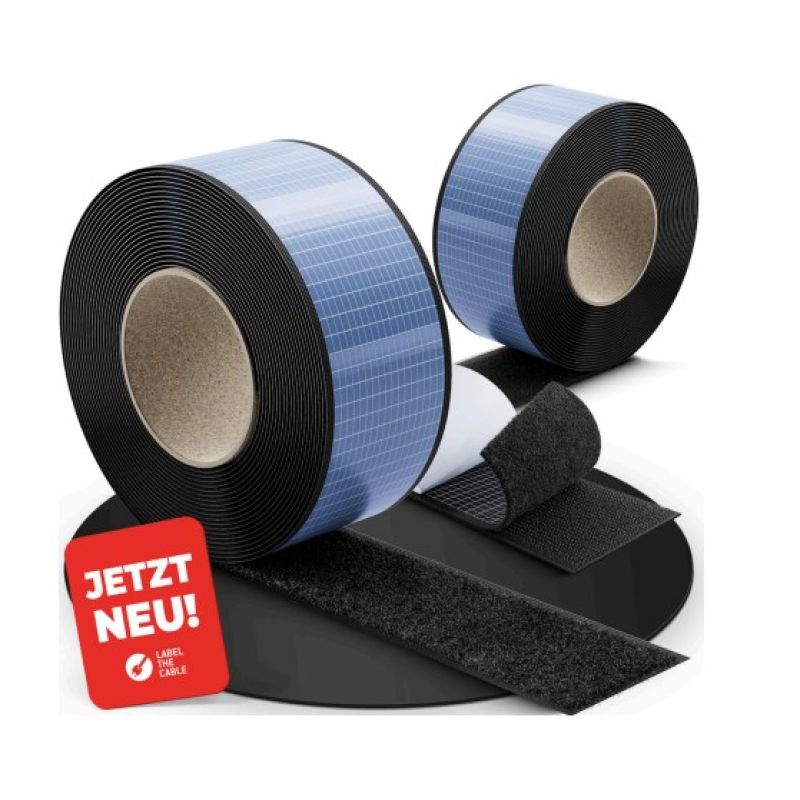 2. Label-the-cable LTC 1610-5-50 Silbernes Klebeband, geeignet für den Innen- und Außenbereich, 5 m, Schwarz