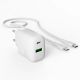 4. Puro PROLITE 25W USB-A / USB-C Wandladegerät + USB-C - USB-C Kabel 1,2m - weiß