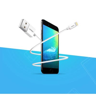 11. Ugreen US155 20728 USB-A / Lightning MFi 2,4A Kabel 1m - Weiß